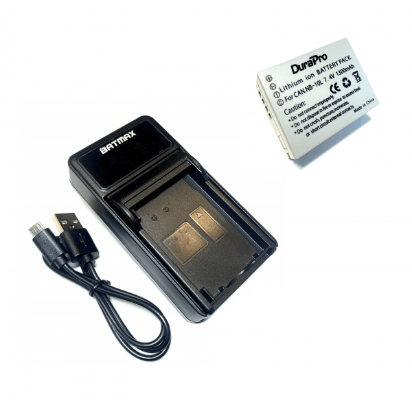 Canon akumuliatorius NB-10L 1300 mAh + greitasis LED pakrovėjas