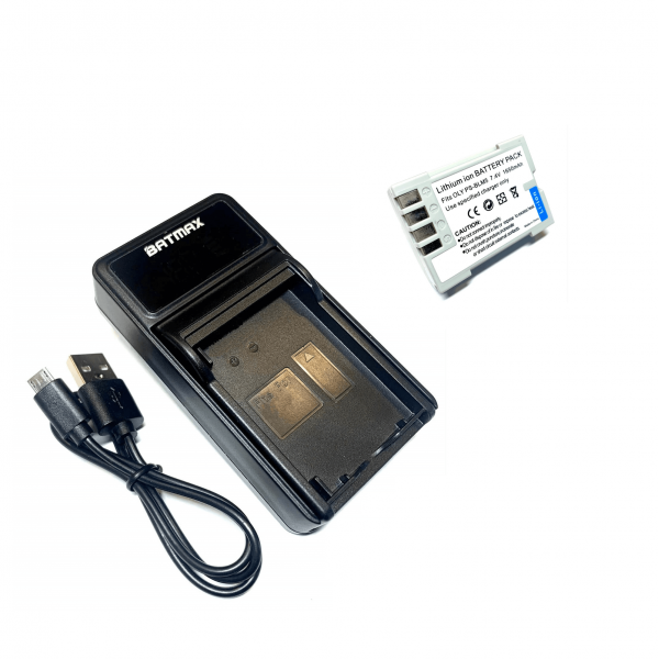 Olympus akumuliatorius PS-BLM1 PS-BLM5 1800 mAh + greitasis LED pakrovėjas