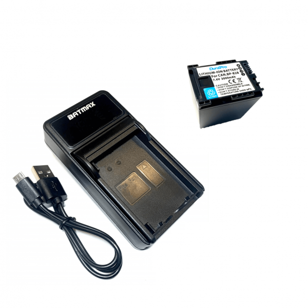 Canon akumuliatorius BP-828 3000 mAh + greitasis LED pakrovėjas