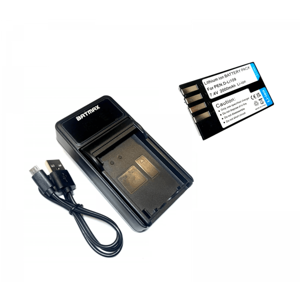 Pentax D-Li109 akumuliatorius 2000 mAh + greitasis LED pakrovėjas