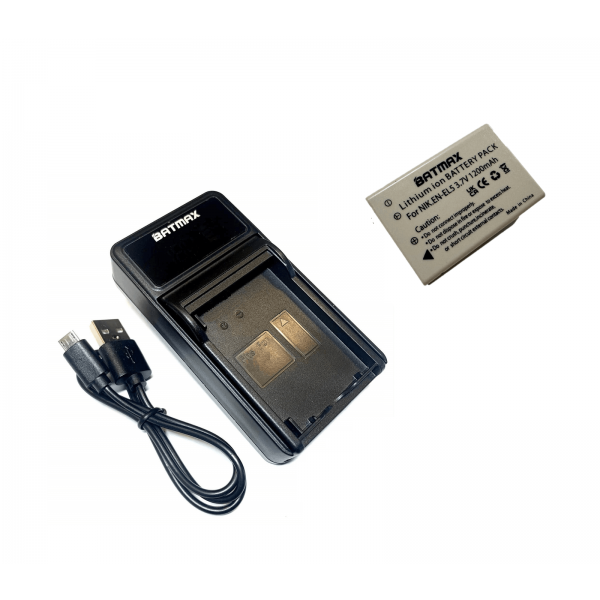 Nikon EN-EL5 akumuliatorius 1200 mAh + greitasis LED pakrovėjas