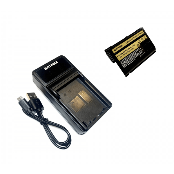 Nikon EN-EL15 akumuliatorius 2280 mAh + greitasis LED pakrovėjas