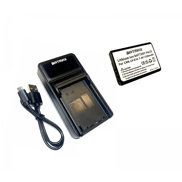 Canon LP-E10 akumuliatorius 1500 mAh + greitasis LED pakrovėjas