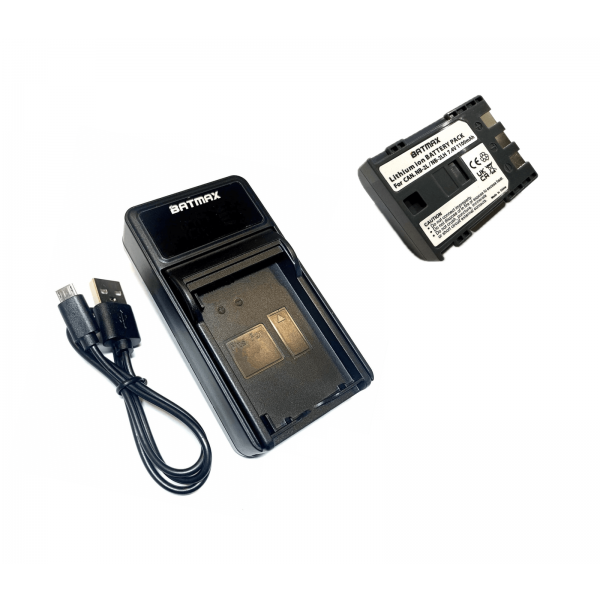 Canon NB-2LH akumuliatorius 1100 mAh + greitasis LED pakrovėjas