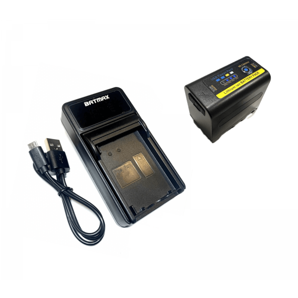 Sony NP-F750 PRO akumuliatorius su indikatoriumi 5200 mAh + greitasis LED pakrovėjas