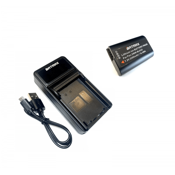 Panasonic akumuliatorius DMW-BLK22 Lumix S5, GH5, G9, GH5S, DC-S5 2280 mAh + greitasis LED pakrovėjas