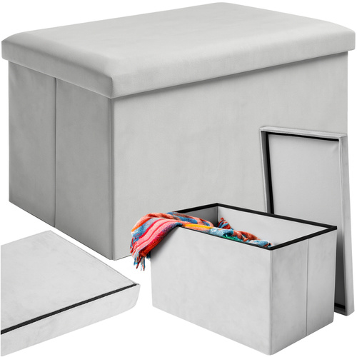 Pilkas aksominis pufas 60x30x30 cm Ruhhy 25994