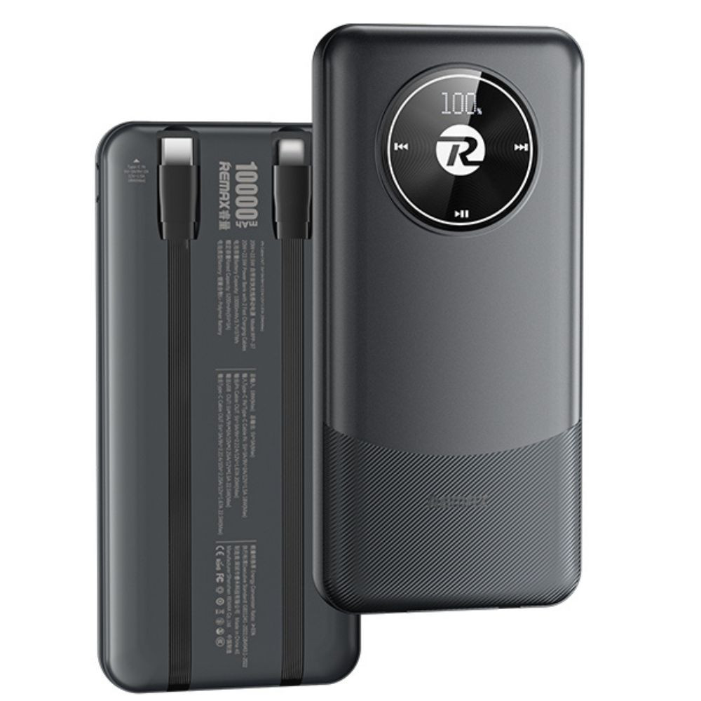 REMAX RPP-37 išorinė baterija - Powerbank 10000mAh, juoda