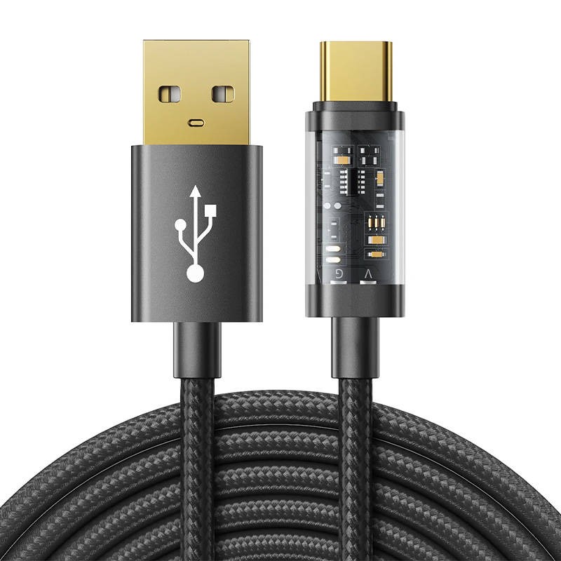 Duomenų perdavimo kabelis su USB-A / C tipo / 3A / 2 m "Joyroom" S-UC027A12 (juodas)