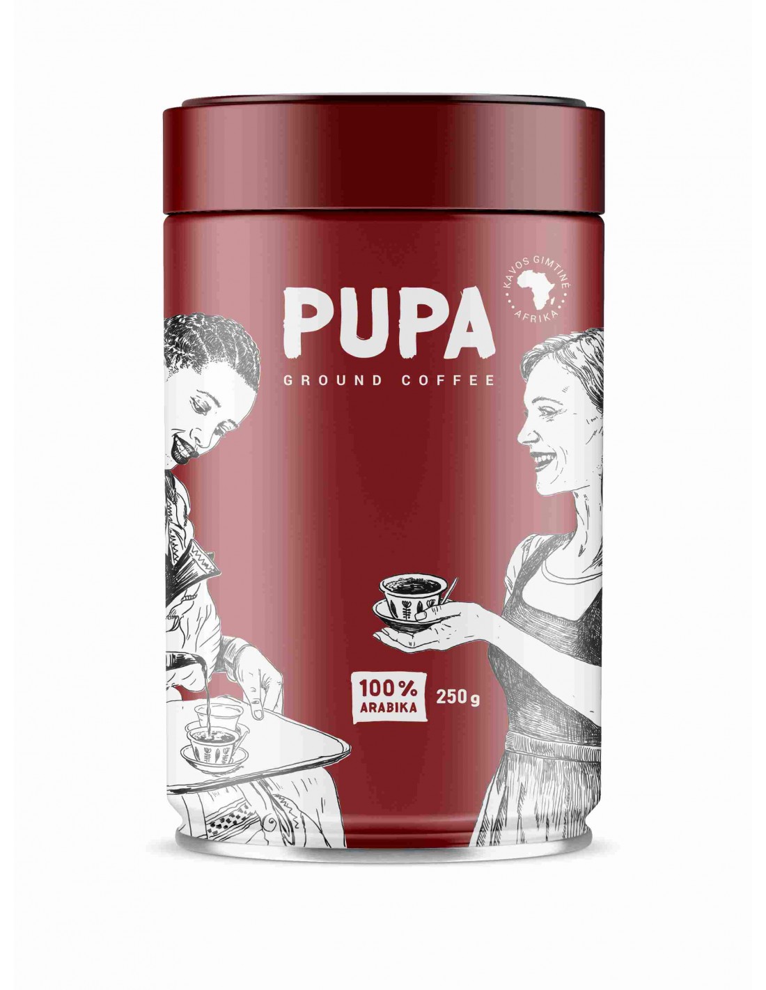 Malta kava PUPA, 250 g Afrika skardoje (raudona)