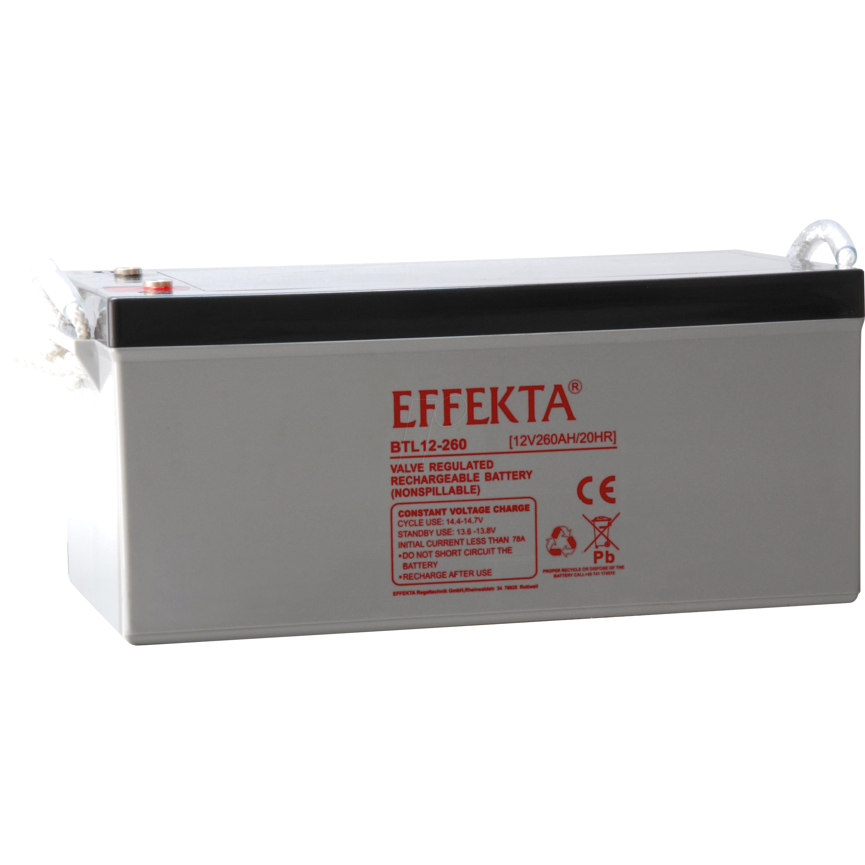 EFFEKTA BTL 12-260 / 12V 260Ah AGM švino rūgšties akumuliatorius