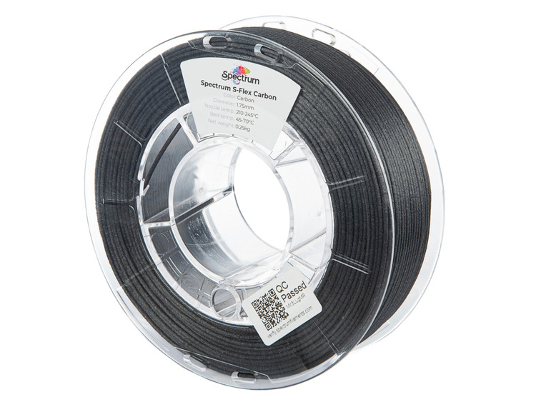 3D plastikas TPU+20CF S-Flex juodas 0.25kg Spectrum