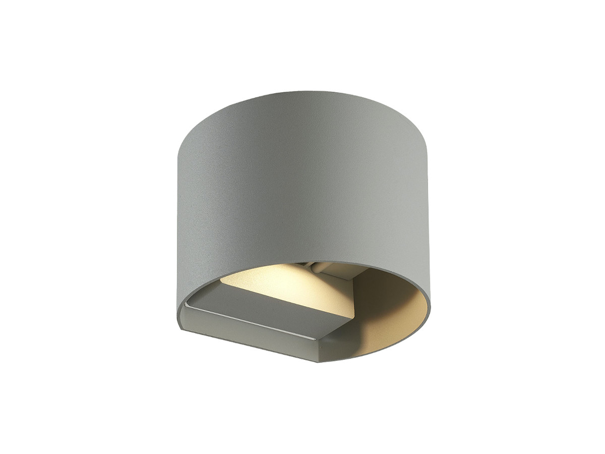 Sieninis lauko šviestuvas CILINDER, LED 2x3W, 4000K, IP54, reguliuojamo švietimo kampo, pilkas, LED line LITE