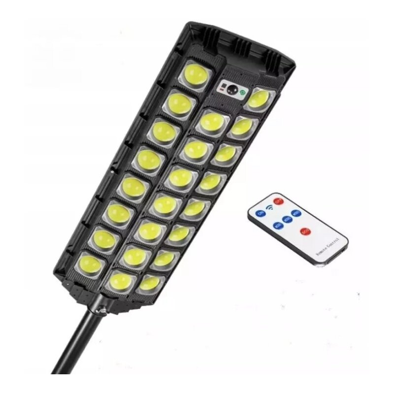 Led lauko šviestuvas 1200W su saulės kolektoriumi ir valdymo pultu