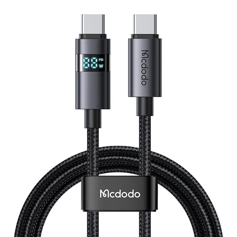 Mcdodo CA-5610 USB-C į USB-C laidas, 100W, LED ekranas, 1.2 m