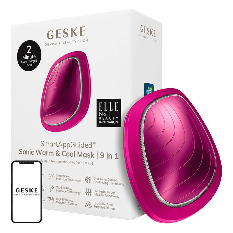 Ultragarsinė šildoma ir vėsinanti kaukė 9in1 Geske su programėle (magenta)