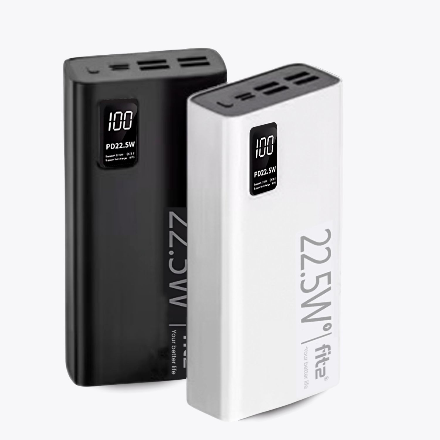 Išorinė baterija - powerbank FIT2 K9, 30000mAh, juoda