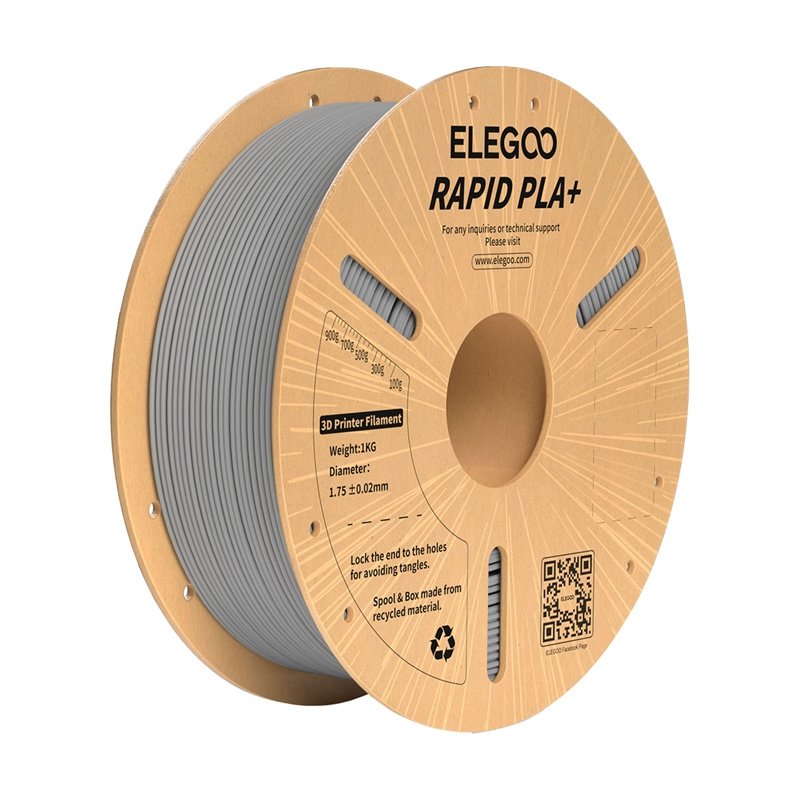 ELEGOO Rapid PLA+ gijų ritė (pilka)