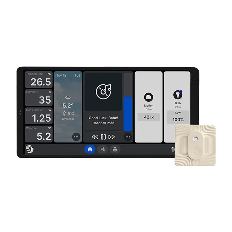 Dvigubas valdymo pultas Shelly Wall Display X2 WiFi/BLU (sidabrinis) + BLU H&T