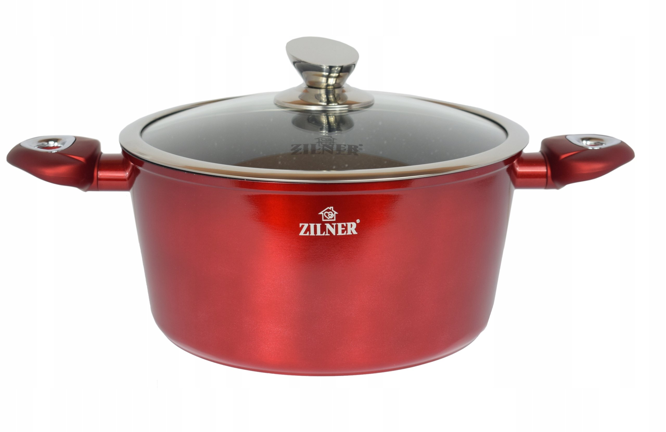 Puodas su dangčiu padengtas marmurine danga, 6.2l  ZILNER, RED CHERRY