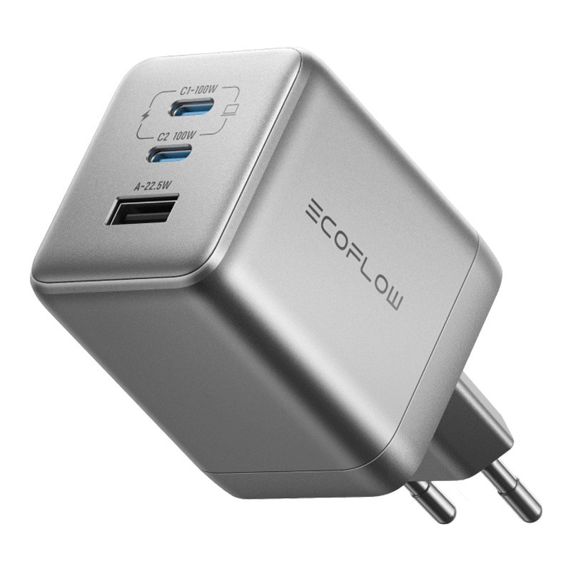 "EcoFlow RAPID Pro" 100 W tinklo įkroviklis, 2xUSB-C, 1xUSB-A, GaN