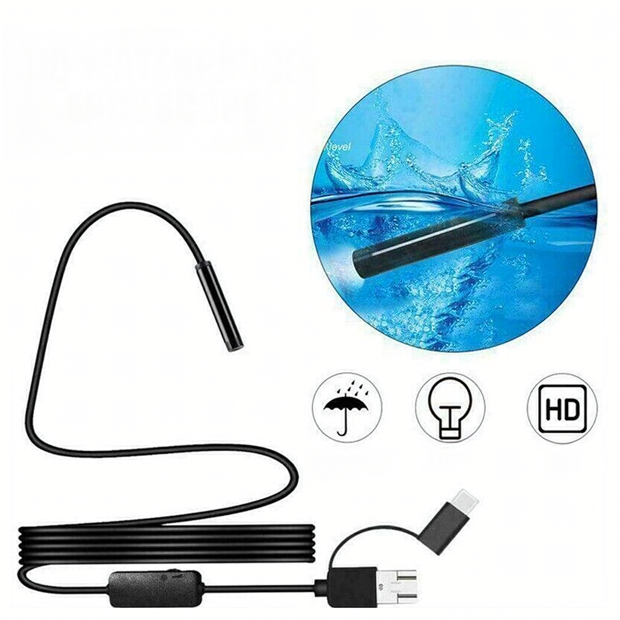 Kamera Endoskopinė Inspekcinė Lanksti LED USB 2m 5,5mm Vandeniui