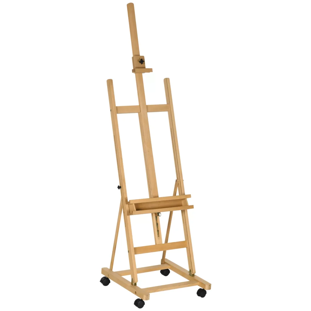 Sulankstomas molbertas su ratukais, reguliuojamo aukščio 50,5 x 53 x 53 x 178-238cm
