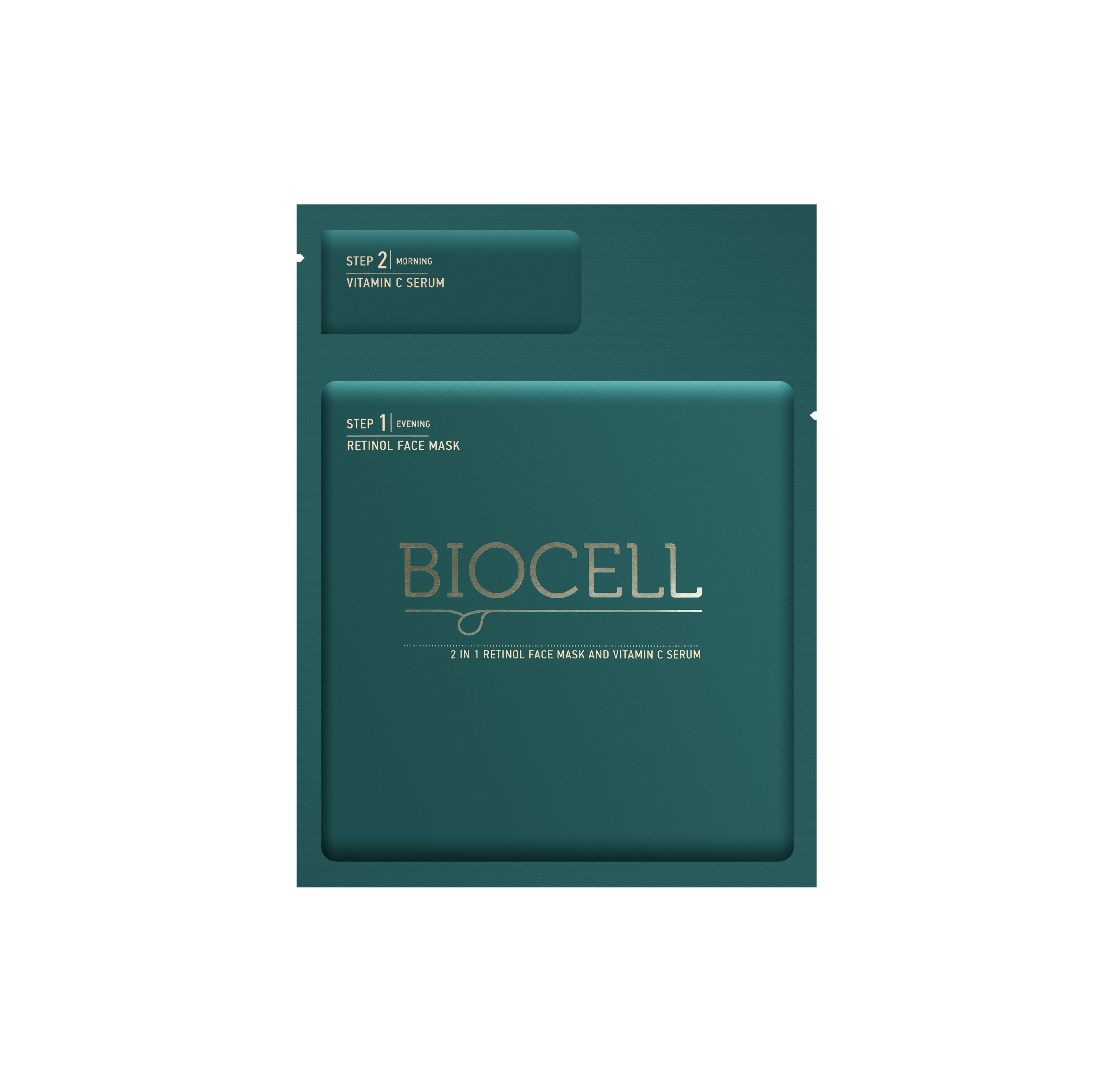 BIOCELL 2 in 1 retinolio veido kaukė ir vitamino C serumas