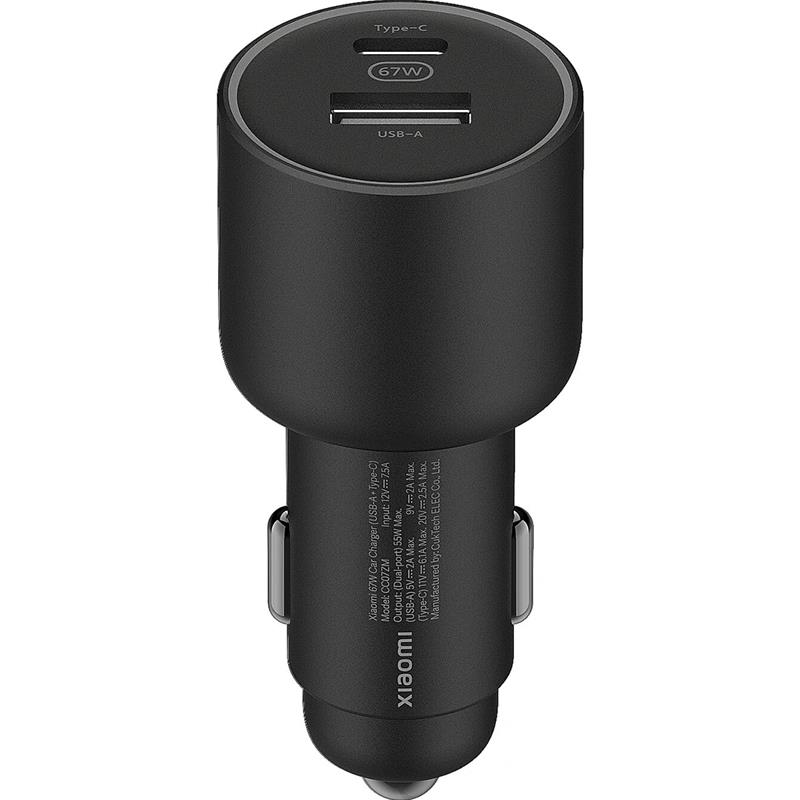Automobilinis kroviklis Xiaomi 67W Car Charger (USB-A + Type-C) Black, BHR6814GL