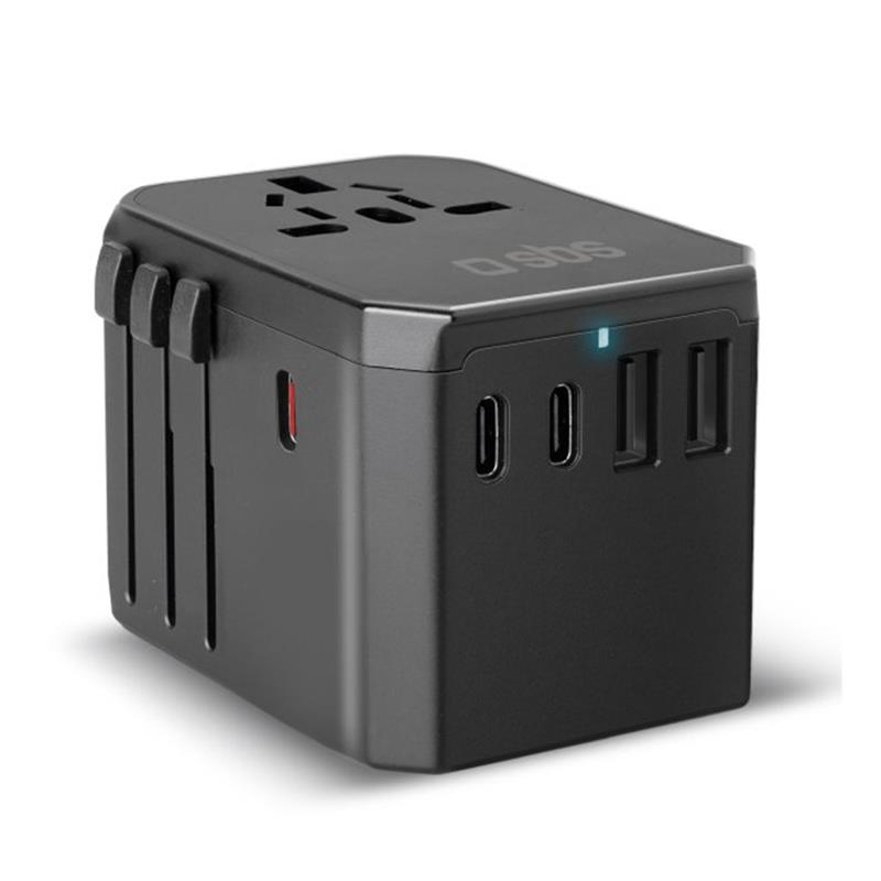 SBS GaN universal travel adapter, 70 W, juodas - Adapteris, TEADAPTGAN70WUNI