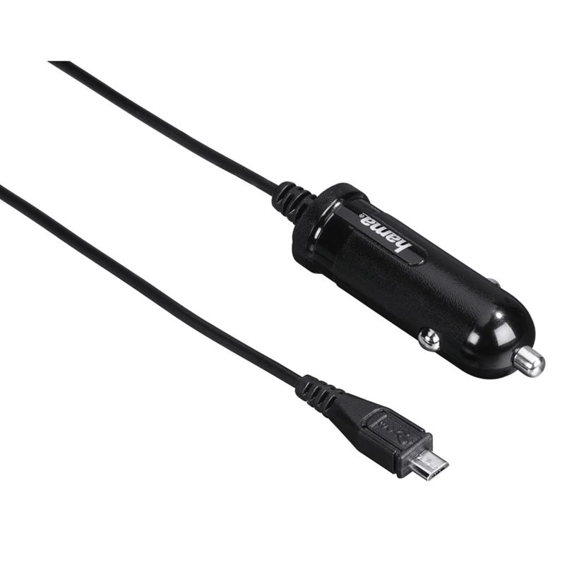 Automobilinis įkroviklis Hama 2.4A Micro USB, Juodas Prekė - 00093779