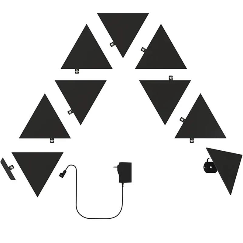 Nanoleaf Shapes Black Triangles Starter Kit, 9 plokštės - Išmaniųjų šviestuvų rinkinys Prekė - NL47-0102TW-9PK