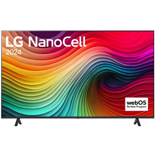 LG televizorius, , 65", 4K / Smart, 3840x2160, belaidis LAN, Bluetooth, webOS, 65NANO82T3B.AEU