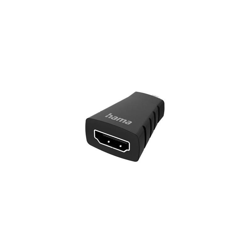 Hama Micro HDMI to HDMI Adapter, juodas - Adapteris, 00200348