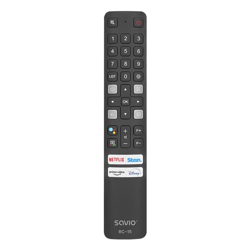 Savio RC-15, TCL TV, juodas - Nuotolinio valdymo pultas, TVPUSARC15