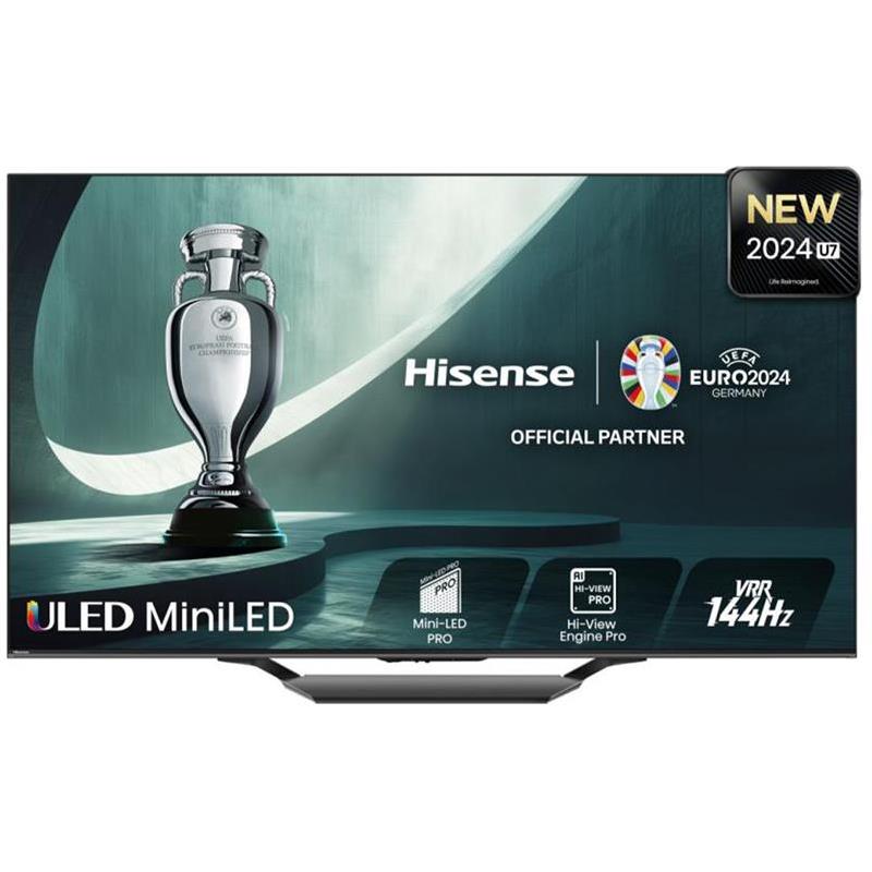 Televizorius Hisense U7NQ, 75'', 4K UHD, Mini LED, juodas Prekė - 75U7NQ