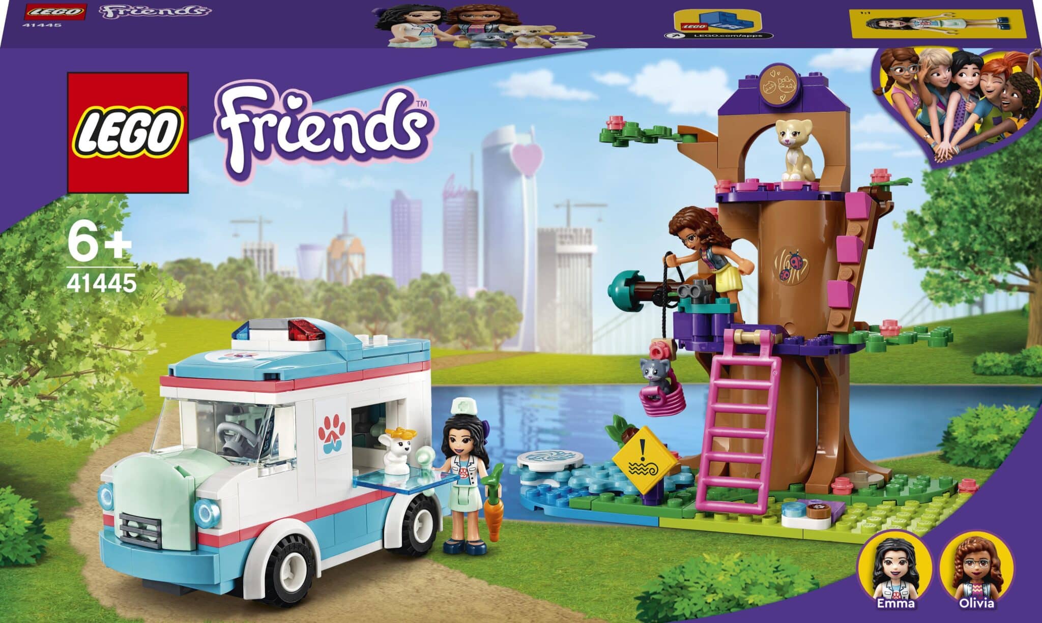LEGO Friends Veterinarijos klinikos greitosios pagalbos automobilis (41445)
