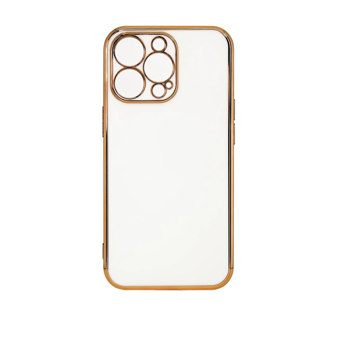 Lighting Color dėklas Xiaomi Redmi Note 11 baltas gelio dėklas su auksiniu rėmeliu