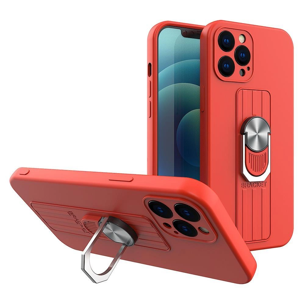 Ring Case silikoninis dėklas su žiedu ir stoveliu Samsung Galaxy A13 5G raudonas