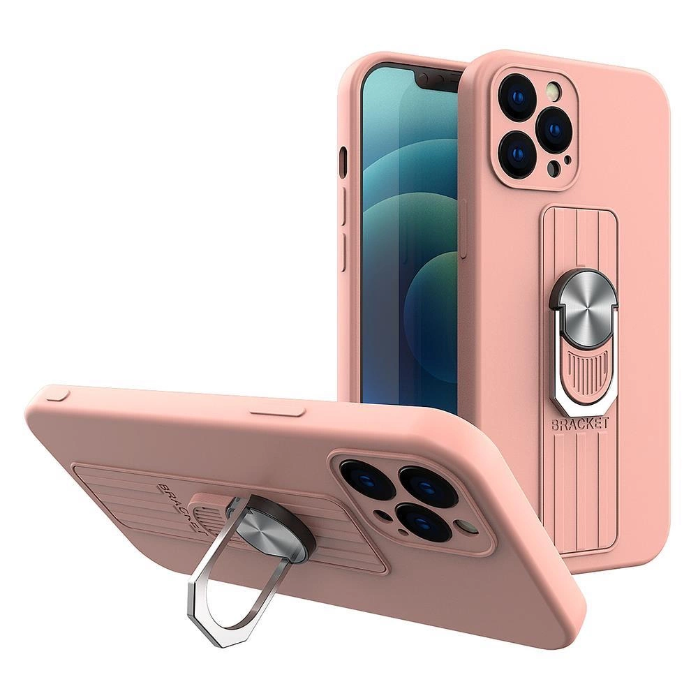 Ring Case silikoninis dėklas su žiedu ir stoveliu Samsung Galaxy A33 5G rožinis