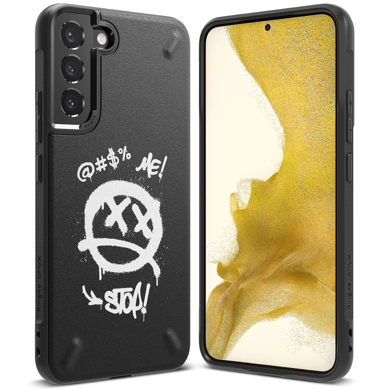 Ringke Onyx Design tvirtas TPU dėklas Samsung Galaxy S22+ (S22 Plus) juodas (Grafiti)