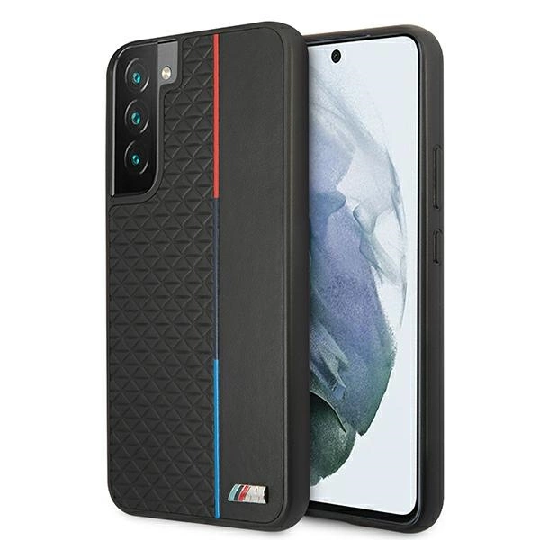 Etui BMW BMHCS22MTRTBK S22+ S906 juodas/black kietas dėklas M Collection Triangles