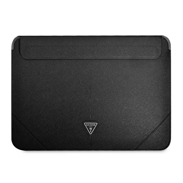 Guess Saffiano Triangle Logo dėklas 14'' nešiojamam kompiuteriui – juodas