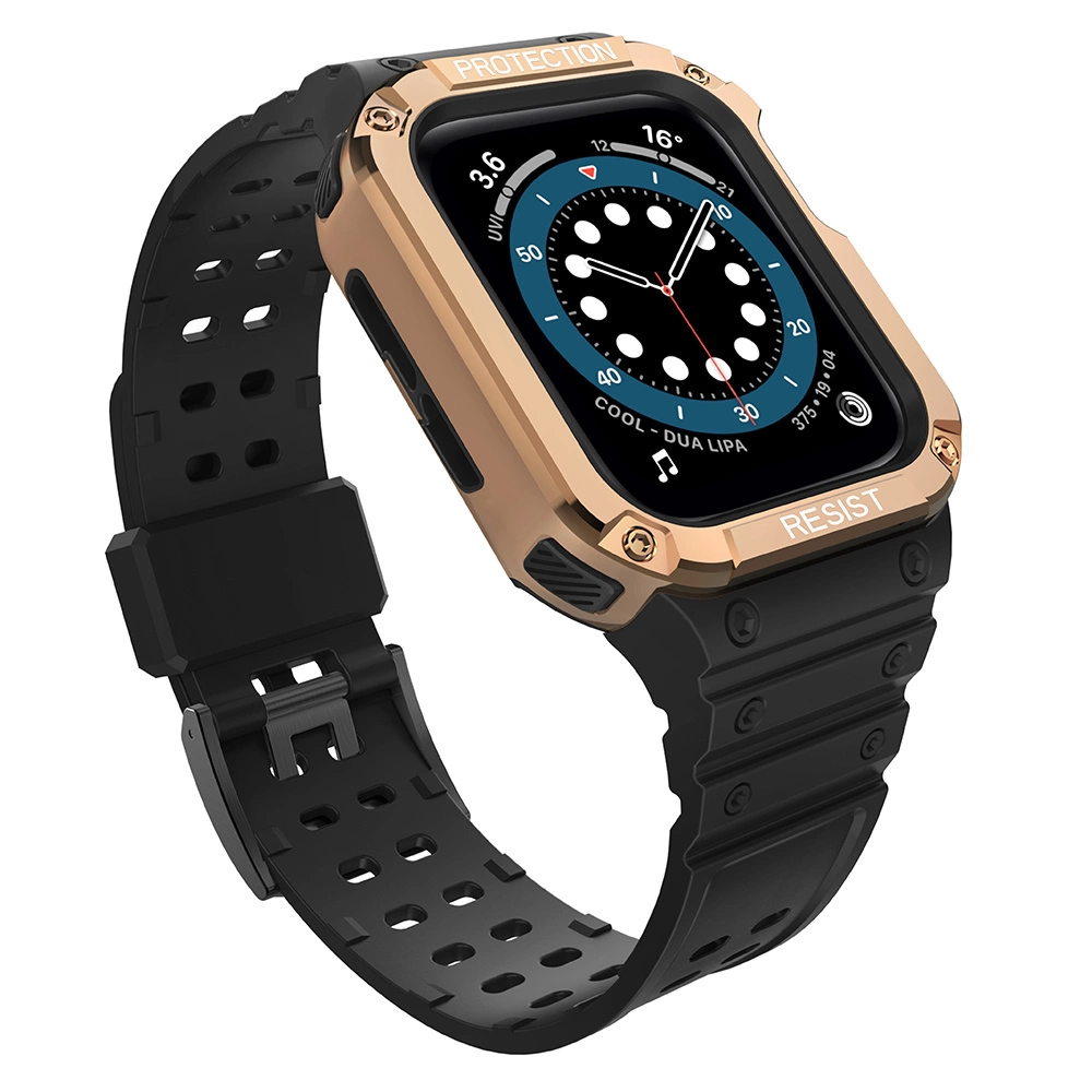 Protect dirželio juosta Apple Watch 38/40/41mm Armored Case – juoda, rožinio aukso