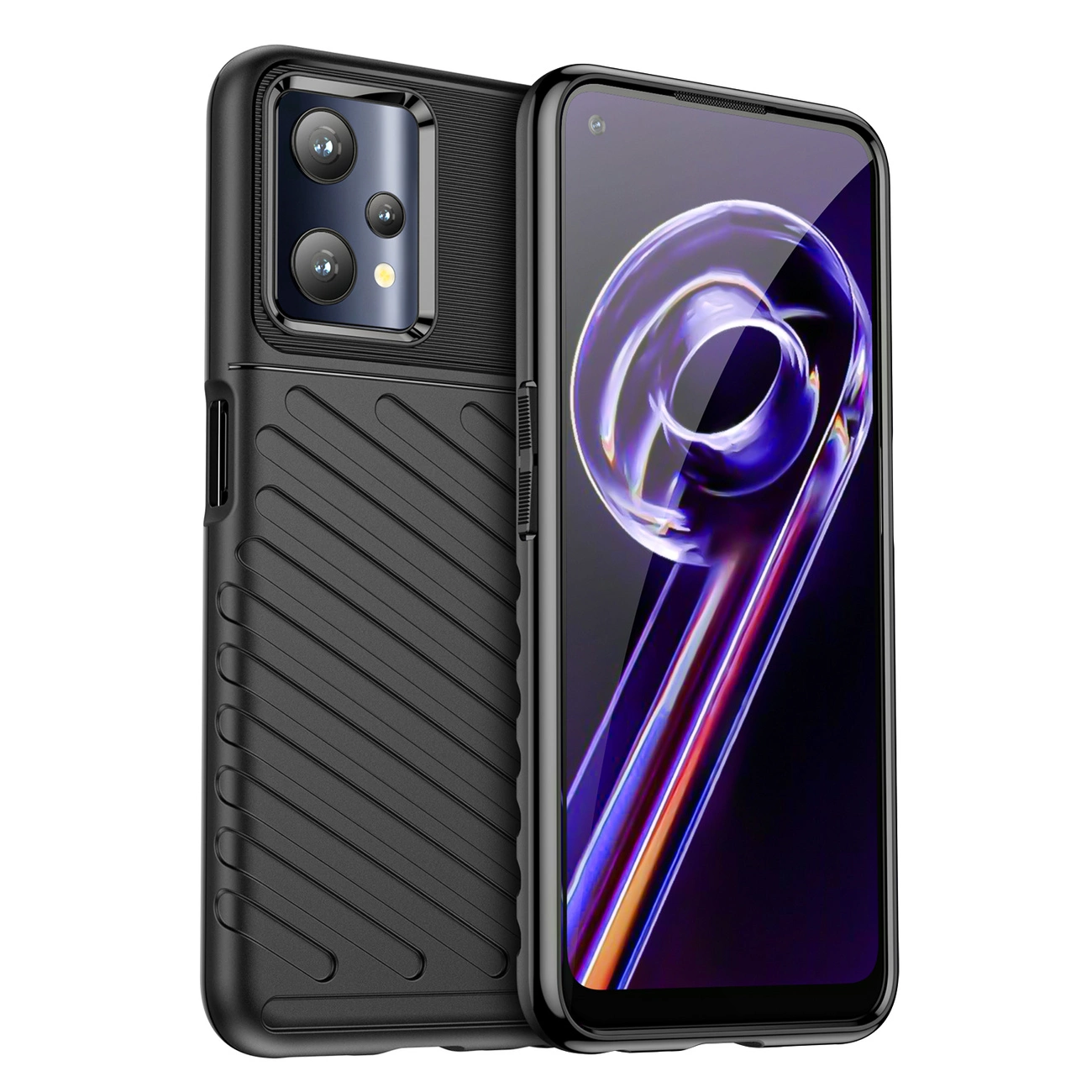 Thunder dėklas lanksčiu armuotu paviršiumi Realme 9 Pro juodas