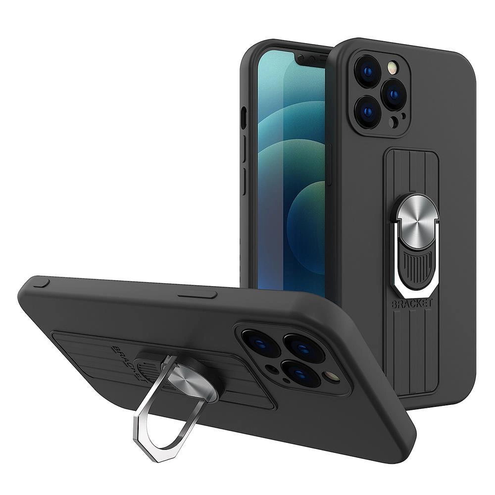 Ring Case silikoninis dėklas su žiedu ir stoveliu Samsung Galaxy A33 5G juodas