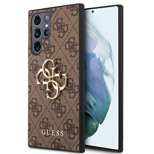 Guess GUHCS22L4GMGBR S908 S22 Ultra rudas/brązinis kietas dėklas 4G Big Metal Logo