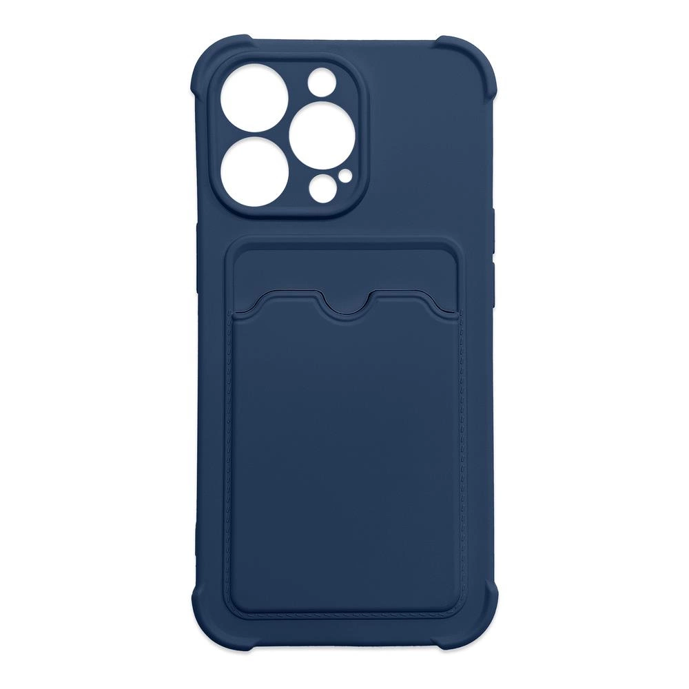 Card Armor dėklas su kortelių kišene Xiaomi Redmi Note 10 / Note 10S, silikoninė oro pagalvės apsauga, tamsiai mėlyna
