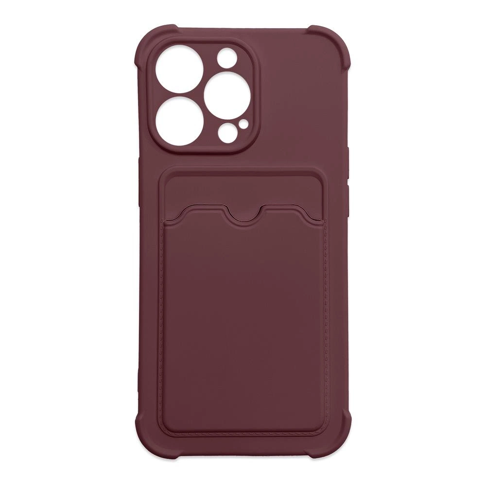 Card Armor dėklas su kortelių kišene Xiaomi Redmi Note 10 / Note 10S, silikoninė oro pagalvės apsauga, avietės spalvos
