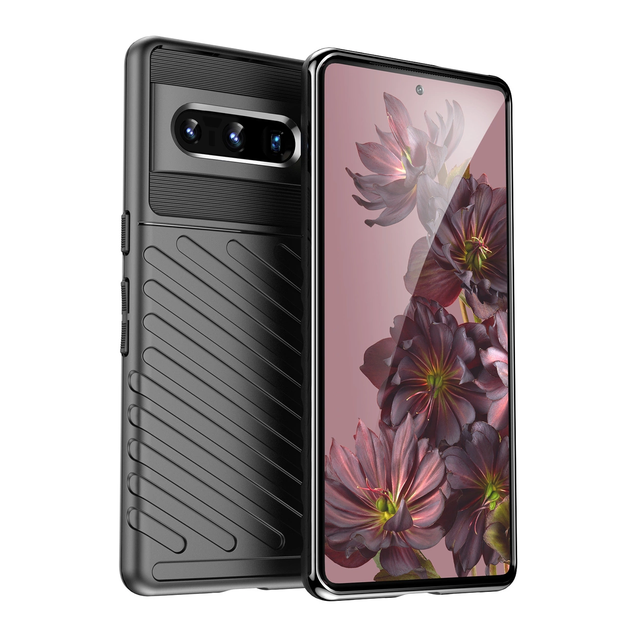 Thunder dėklas lanksčiu armuotu paviršiumi Google Pixel 7 Pro juodas